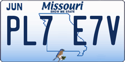 MO license plate PL7E7V