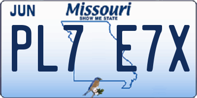 MO license plate PL7E7X