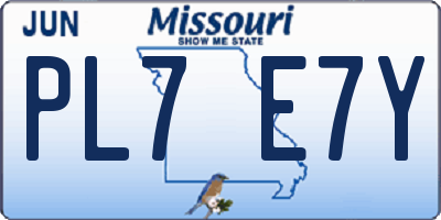 MO license plate PL7E7Y