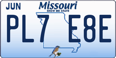 MO license plate PL7E8E
