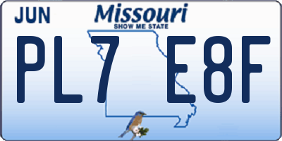 MO license plate PL7E8F