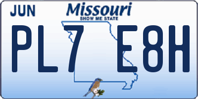 MO license plate PL7E8H