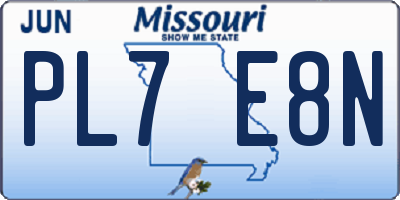 MO license plate PL7E8N