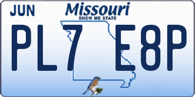 MO license plate PL7E8P