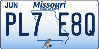 MO license plate PL7E8Q
