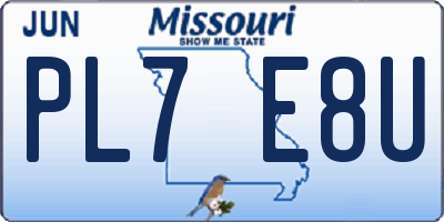 MO license plate PL7E8U