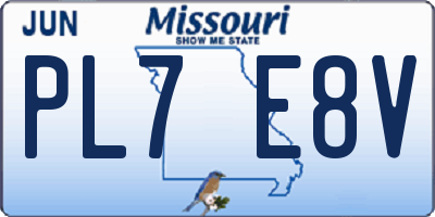 MO license plate PL7E8V