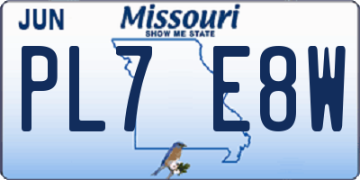 MO license plate PL7E8W