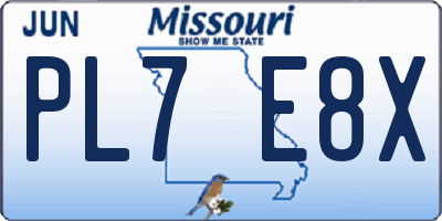 MO license plate PL7E8X
