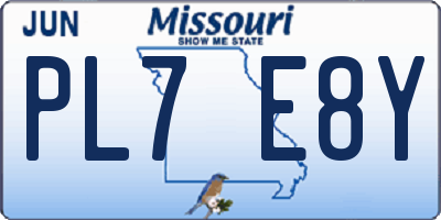 MO license plate PL7E8Y