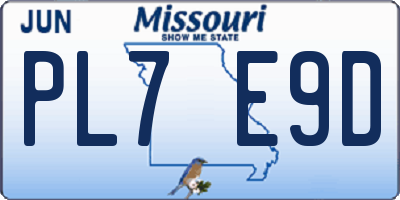 MO license plate PL7E9D