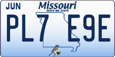 MO license plate PL7E9E
