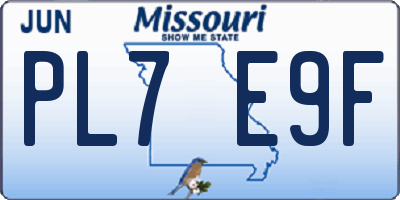 MO license plate PL7E9F
