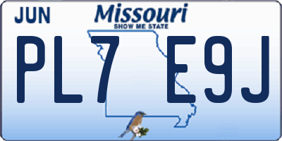MO license plate PL7E9J