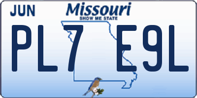MO license plate PL7E9L