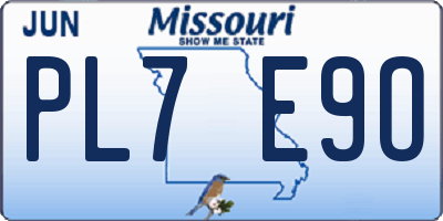 MO license plate PL7E9O