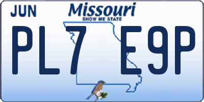 MO license plate PL7E9P