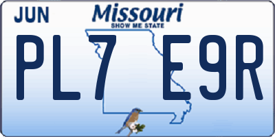 MO license plate PL7E9R