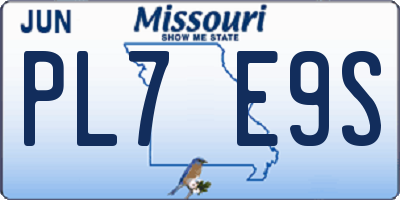 MO license plate PL7E9S