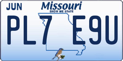 MO license plate PL7E9U