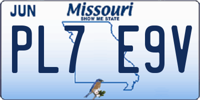 MO license plate PL7E9V