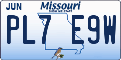 MO license plate PL7E9W