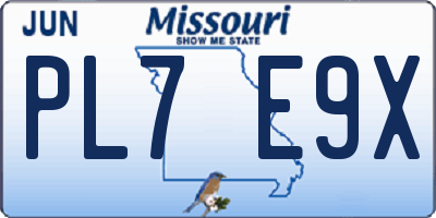 MO license plate PL7E9X