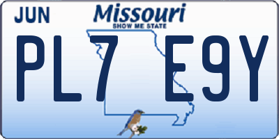 MO license plate PL7E9Y