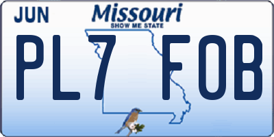 MO license plate PL7F0B