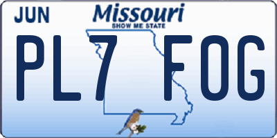 MO license plate PL7F0G
