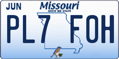 MO license plate PL7F0H