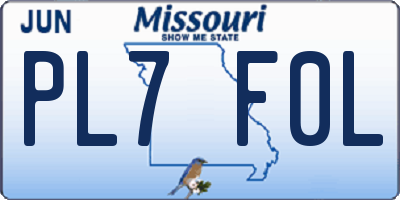 MO license plate PL7F0L
