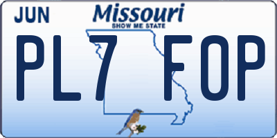 MO license plate PL7F0P