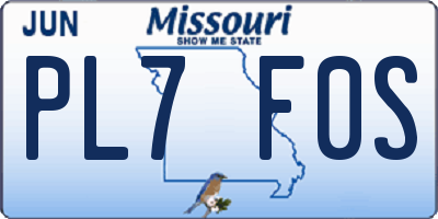 MO license plate PL7F0S