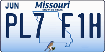 MO license plate PL7F1H