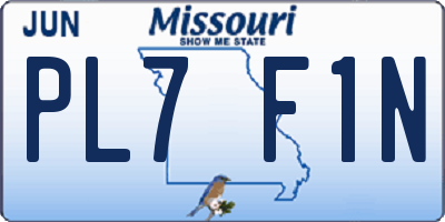 MO license plate PL7F1N
