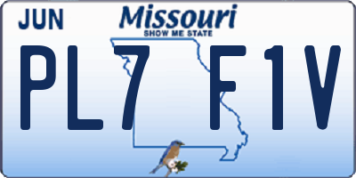 MO license plate PL7F1V