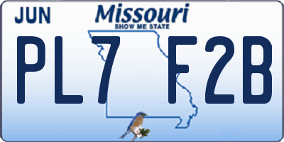 MO license plate PL7F2B