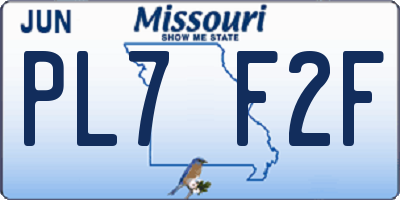 MO license plate PL7F2F