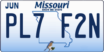 MO license plate PL7F2N