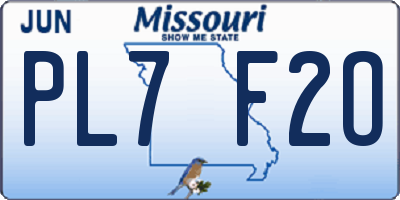 MO license plate PL7F2O