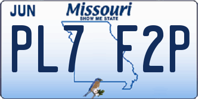 MO license plate PL7F2P