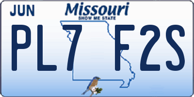 MO license plate PL7F2S