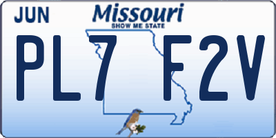 MO license plate PL7F2V
