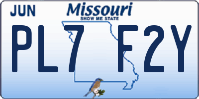 MO license plate PL7F2Y