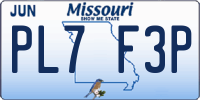 MO license plate PL7F3P
