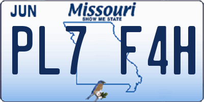 MO license plate PL7F4H