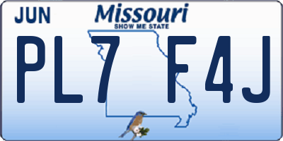 MO license plate PL7F4J