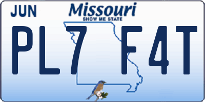 MO license plate PL7F4T