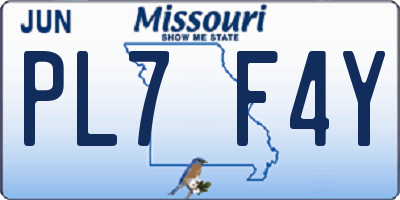 MO license plate PL7F4Y